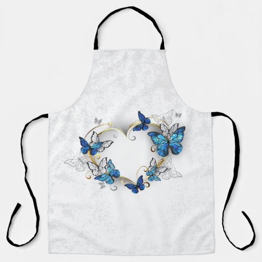 Tablier Coeur bijoux avec papillons Morpho (Recto)