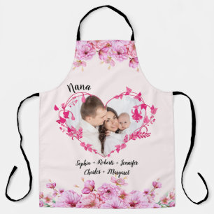 Tablier Coeur de fleur Rose Nana Photo sur mesure pour p