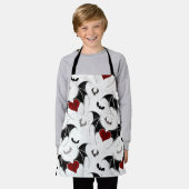 Tablier Coeur d'Halloween avec ailes de chauve-souris noir (Porté)