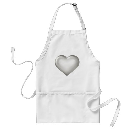 Tablier Coeur en verre argenté (Devant)