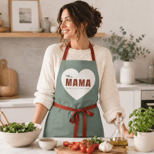 Tablier Cœur Mama Personnalisé Moderne