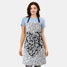 Cœur monochrome fantaisiste feuilles motif zentang
