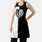 Tablier Coeur noir et blanc en fibre (Insitu)