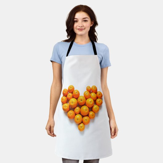 Tablier Cœur Orange (Porté)