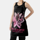 Tablier Coeur papillon rose Je suis un survivant Cancer du (Insitu)