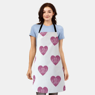 Tablier Coeur Rose Avec Filigree Joli Design Fille