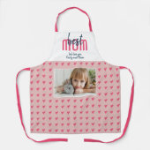 Tablier Coeur rose mignon Meilleure maman Photo Fête des M (Recto)