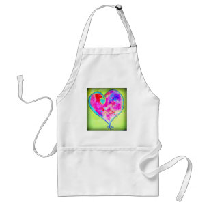 Tablier coeur tourbillonnant rose