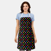 Tablier Cœurs Amour Colorés Motif Design Noir (Porté)