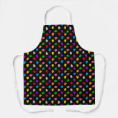 Tablier Cœurs Amour Colorés Motif Design Noir (Recto)