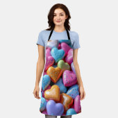 Tablier Cœurs Amoureux de Bonbons Colorés (Porté)