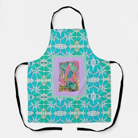 Tablier Coeurs Aqua (Recto)