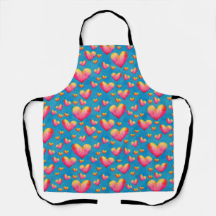Tablier coeurs aquarelle multicolore