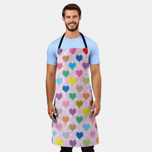 Tablier Coeurs colorés (Porté)