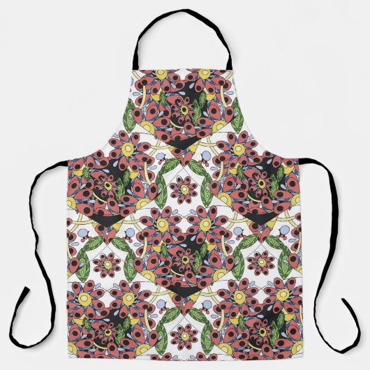 Tablier Coeurs colorés, Motif romantique sans couture. (Recto)