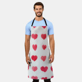 Tablier Coeurs d'aquarelle incomparable : design motif rom (Porté)