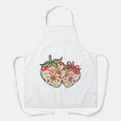 Tablier Cœurs de fraises en patchwork Art mignon Coquette (Recto)