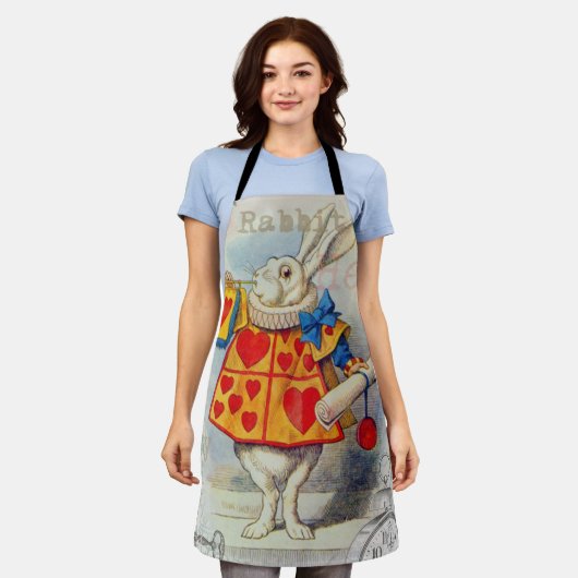 Tablier Coeurs de lapin blanc Alice Classic (Porté)