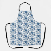 Tablier Coeurs en Delft Blue (Recto)
