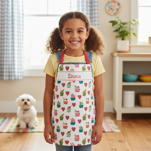Tablier coeurs et glace personnalisé pour enfants