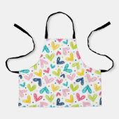 Tablier Coeurs et points en style doodé (Recto)