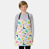 Tablier Coeurs et points en style doodé (Porté)