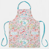 Tablier Coeurs floraux en Amour Fête des Valentines (Recto)