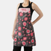 Tablier Coeurs gris-blanc et fleurs nom floral (Insitu)