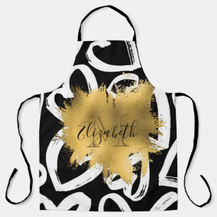 Tablier Coeurs Motif et Golden Foil