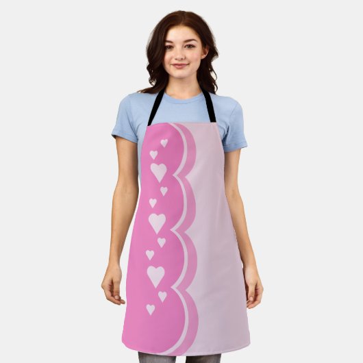 Tablier Coeurs roses (Porté)