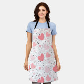 Tablier Cœurs roses et petit cochon (Porté)