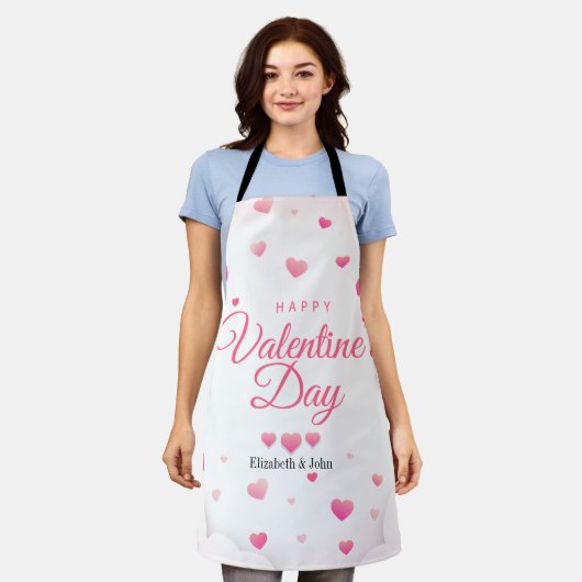 Tablier Cœurs roses Joyeuse Saint-Valentin (Porté)