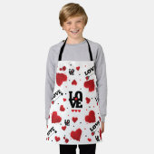Tablier Cœurs Rouges Motif Saint-Valentin (Porté)