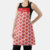Tablier Cœurs rouges sur fond rose (Insitu)