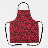 Tablier Cœurs rouges sur valentine noir (Recto)