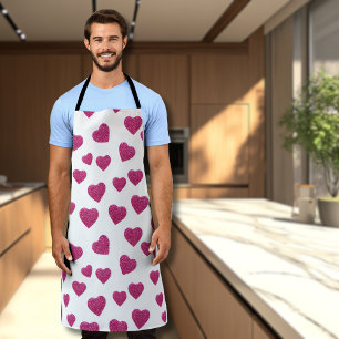 Tablier Cœurs scintillants roses tendance pour la Saint-Va