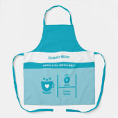 Tablier Coffee lover name kitchen blue (Recto)