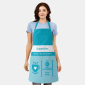 Tablier Coffee lover name kitchen blue (Porté)