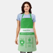Tablier Coffee lover name kitchen green (Porté)