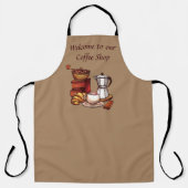 Tablier coffee shop bienvenue ajouter le texte Apron (Recto)