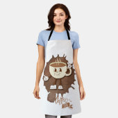 Tablier **Coffee Time – Cute Smiling Cup Steam (Porté)