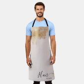 Tablier Coiffeur Élégant Ciseaux D'or Nom du Coiffeur (Porté)