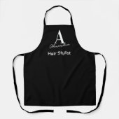 Tablier Coiffeur Monogramme Noir et Blanc (Recto)