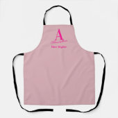Tablier Coiffeur Monogramme Rose Chaud Rose Fuschia (Recto)