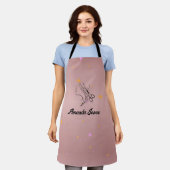 Tablier Coiffeuse Apron Rose Gold Beauté Salon Nom (Porté)
