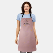 Tablier Coiffeuse Apron Rose Gold Beauté Salon Nom (Porté)