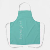 Tablier Coiffeuse Coiffeur Bleu Sarcelle Blanc Personnalis (Recto)