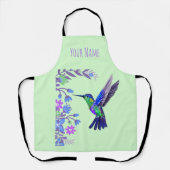 Tablier Colibri Design Fleurs Botaniques Amateurs d'oiseau (Recto)