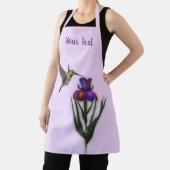 Tablier Colibri Et Fleur Iris Personnalisés (Insitu)