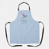 Tablier Colibri Personnalisé Cuisine Bleue Clair Apron (Recto)